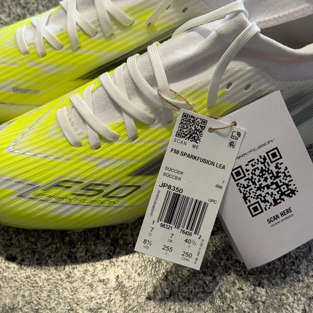 Adidas F50 Spark Fushion League Soccer Cleats Womens 8.5 FG AG JP8350 White - Picture 4 of 5